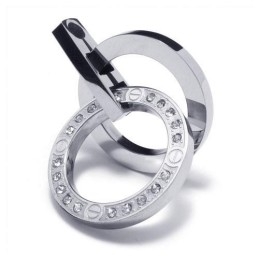 Heren Zilveren Hanger Ketting Met Ringen Van Puur Titanium (Nieuw)
