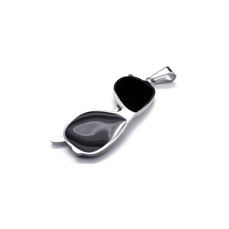 Zwarte Zonnebril Model Puur Titanium Ketting Hanger Zwarte Zonnebril Model Puur Titanium Ketting Hanger