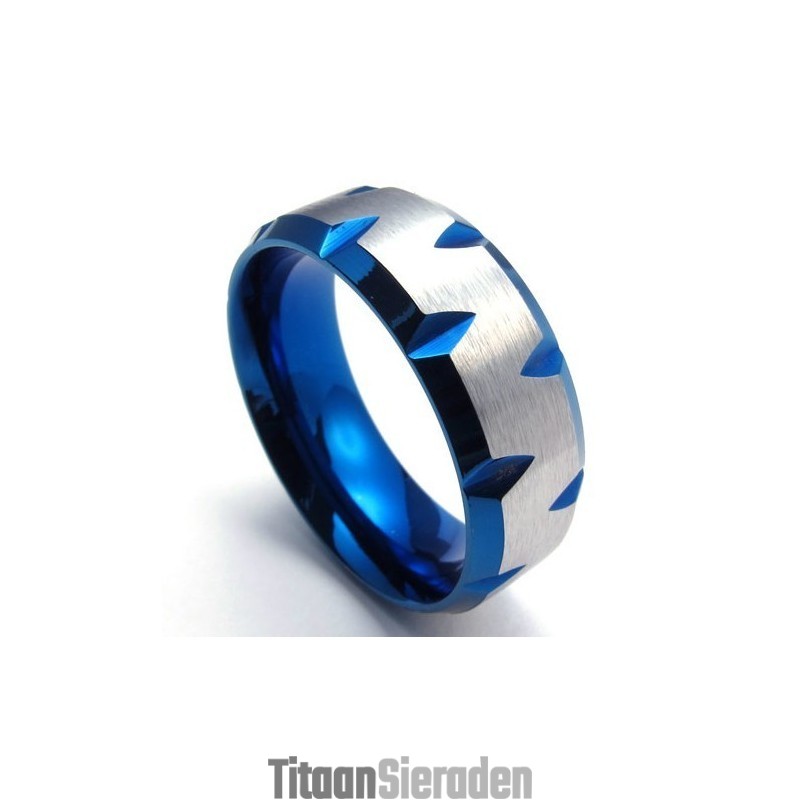 Fijn Bewerkte, Prachtige Kleuren, Uitstekende Kwaliteit Titanium Ring