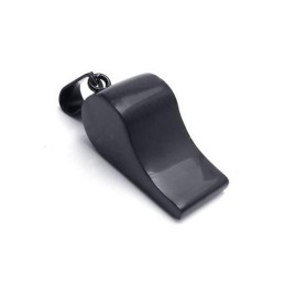 Heren Zwarte Fluithanger Van Puur Titanium (Nieuw)