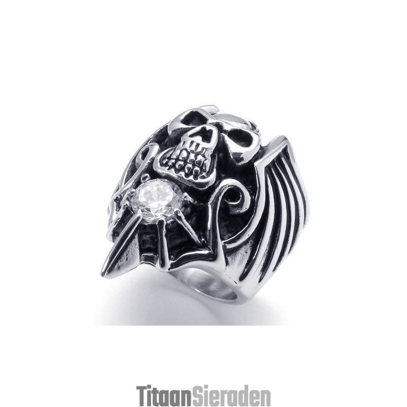 Fijn Bewerkte Kleurbriljantie, Brede Variaties Titanium Ring