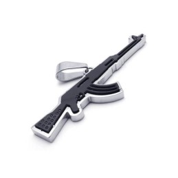 Heren Gouden Ak47 Geweer Hanger Ketting Van Puur Titanium