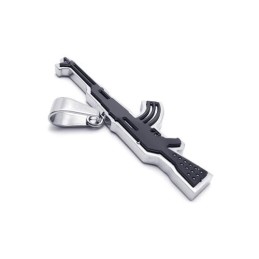 Heren Gouden Ak47 Geweer Hanger Ketting Van Puur Titanium