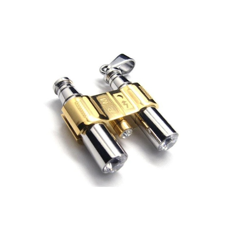 Gouden Zilveren Puur Titanium Binocles Hanger Ketting Gouden Zilveren Puur Titanium Binocles Hanger Ketting