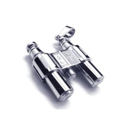 Zilveren Telescoop Hanger Ketting Voor Heren Van Zuiver Titanium