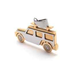 Heren Gouden Jeep Hanger Ketting Van Puur Titanium