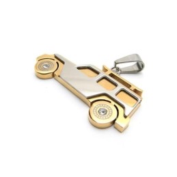 Heren Gouden Jeep Hanger Ketting Van Puur Titanium