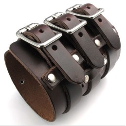 Vakkundige Vervaardiging Delicate Kleuren Betrouwbare Kwaliteit Titanium Leren Armband