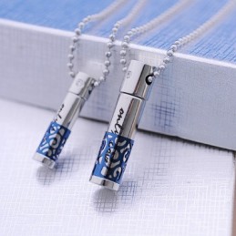 Mode Blauwe Sweetheart Lovers Titanium Ketting Hanger