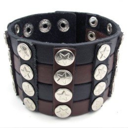 Fijn Bewerkte, Delicate Kleuren, Betrouwbare Kwaliteit Titanium Leren Armband