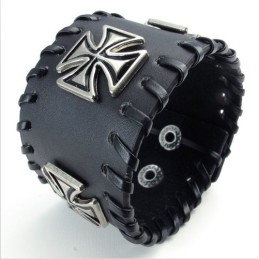 Vakkundige Vervaardiging Delicate Kleuren Betrouwbare Kwaliteit Titanium Leren Armband