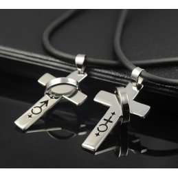 Mannelijke En Vrouwelijke Symbolen Geliefde Geliefden Ketting Hanger