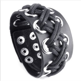 Vakkundige Vervaardiging Delicate Kleuren Betrouwbare Kwaliteit Titanium Leren Armband