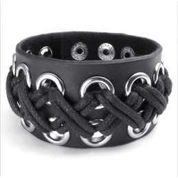 Vakkundige Vervaardiging Delicate Kleuren Betrouwbare Kwaliteit Titanium Leren Armband
