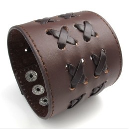 Fijn Bewerkte, Delicate Kleuren, Betrouwbare Kwaliteit Titanium Leren Armband