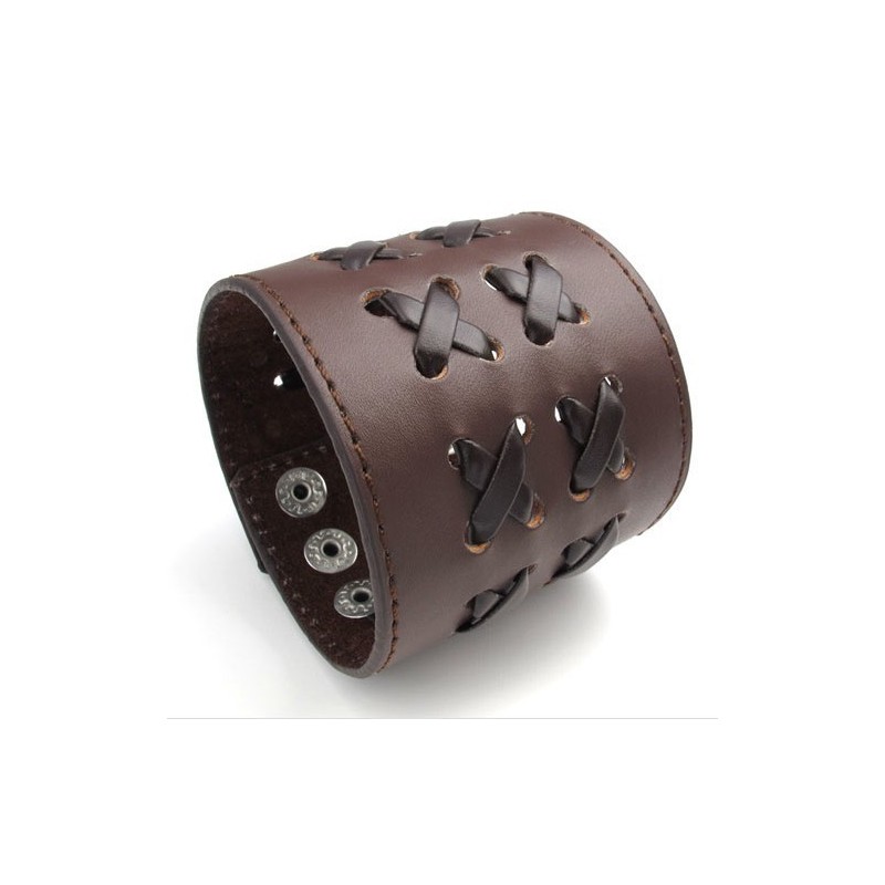 Fijn Bewerkte, Delicate Kleuren, Betrouwbare Kwaliteit Titanium Leren Armband