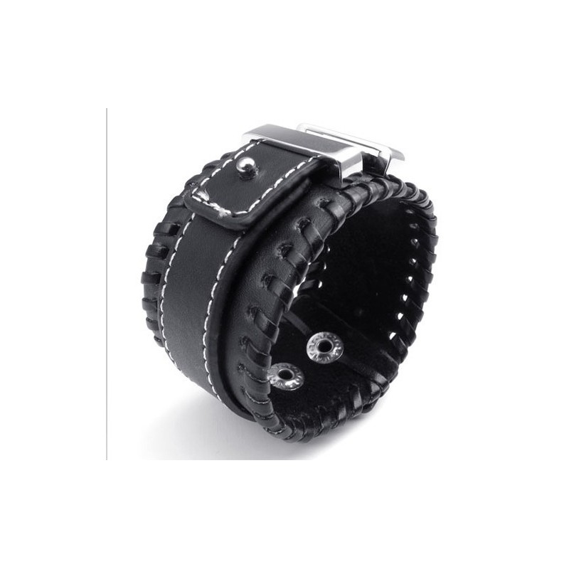 Deft Design Delicate Kleuren Uitstekende Kwaliteit Titanium Leren Bangle Deft Design Delicate Kleuren Uitstekende Kwaliteit Titanium Leren Bangle