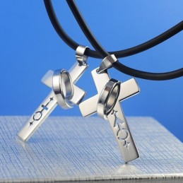 Mannelijke En Vrouwelijke Symbolen Geliefde Geliefden Ketting Hanger
