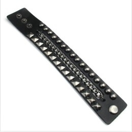 Fijn Bewerkte, Delicate Kleuren, Betrouwbare Kwaliteit Titanium Leren Armband