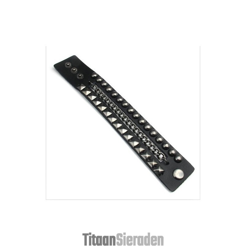 Fijn Bewerkte, Delicate Kleuren, Betrouwbare Kwaliteit Titanium Leren Armband