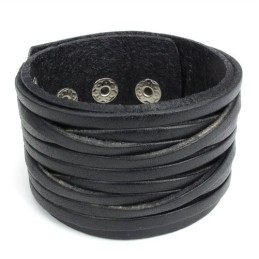 Vakkundige Vervaardiging Delicate Kleuren Betrouwbare Kwaliteit Titanium Leren Armband