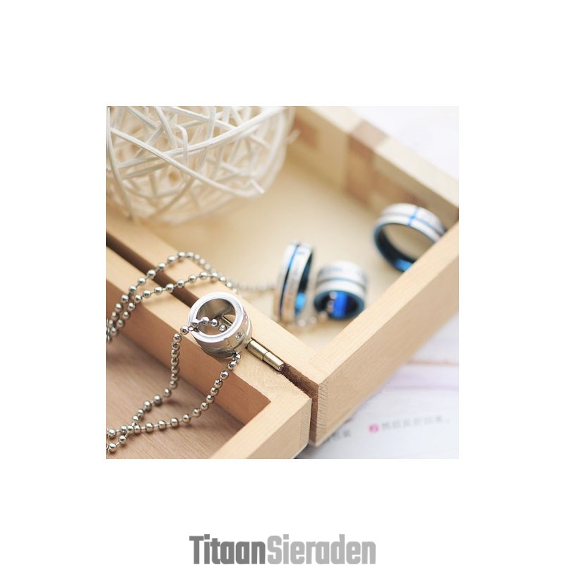 Love Only You Sweetheart Rings Cirkel Titanium Ketting Hanger Love Only You Sweetheart Rings Cirkel Titanium Ketting Hanger