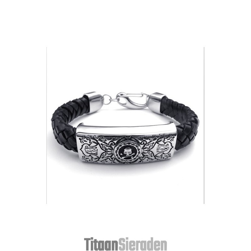 Aantrekkelijk Ontwerp, Delicate Kleuren, Uitstekende Kwaliteit Titanium Leren Armband