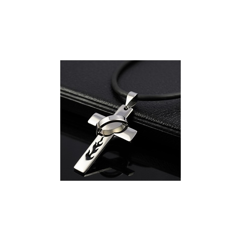 Jongens Vlam Titanium Kruis Ketting Hanger Jongens Vlam Titanium Kruis Ketting Hanger