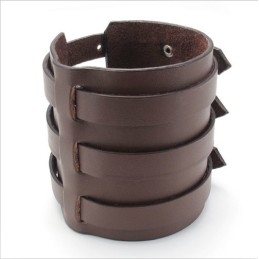 Vakkundige Vervaardiging Delicate Kleuren Betrouwbare Kwaliteit Titanium Leren Armband