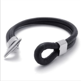 Vakkundige Vervaardiging Delicate Kleuren Betrouwbare Kwaliteit Titanium Leren Armband