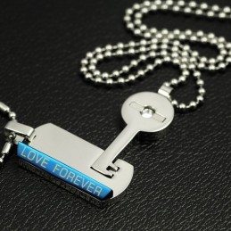 Titanium Kettinghanger Met Slot En Sleutel Voor Geliefden