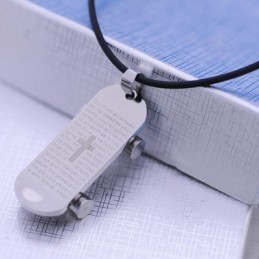 Mode Cadeau Snowboard Bijbel Titanium Ketting Hanger