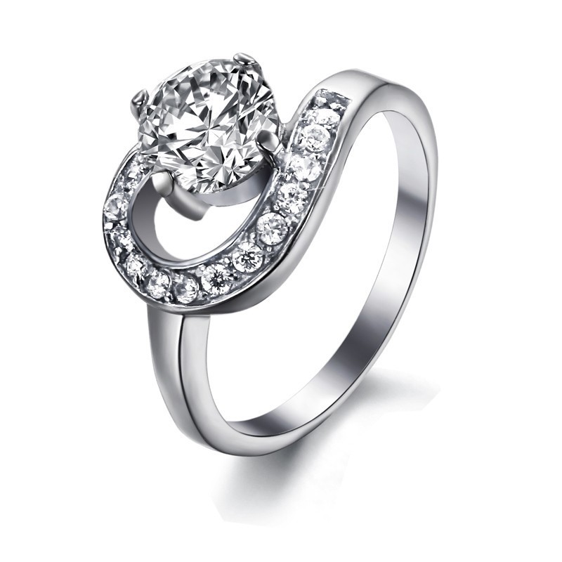 Hoogwaardige Dames Titanium Ring Met Strass