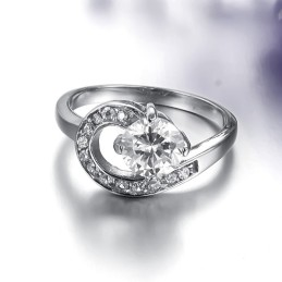 Hoogwaardige Dames Titanium Ring Met Strass