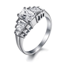 Stabiele Kwaliteit Vrouwelijke Titanium Ring Met Strass