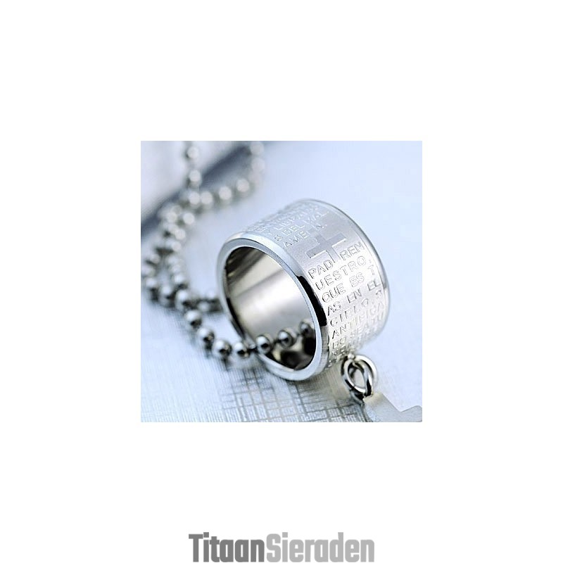 Mode Cadeau Ring En Kruis Titanium Ketting Hanger Mode Cadeau Ring En Kruis Titanium Ketting Hanger