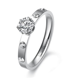 Kwaliteit En Kwantiteit Gegarandeerde Vrouwelijke Titanium Ring Met Strass