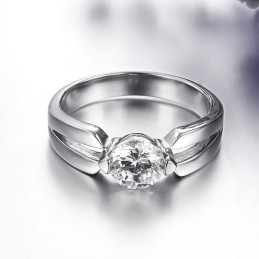 Betrouwbare Reputatie Vrouwelijke Titanium Ring Met Strass