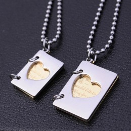 Titanium Koppels Ketting, Exclusieve Liefdesbrief Voor Koppels