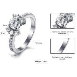 Grote Verscheidenheid Aan Dames Hart- En Pijlgeslepen Titanium Ring Met Strass