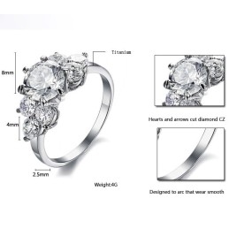 Hoogwaardige Titanium Ring Met Strass