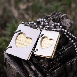 Titanium Koppels Ketting, Exclusieve Liefdesbrief Voor Koppels