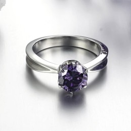 Goed Verkocht Over De Hele Wereld: Dames Titanium Ring Met Paarse Diamant