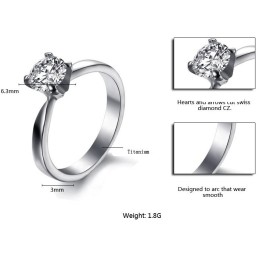 Betrouwbare Vrouwelijke Titanium Ring Met Strass
