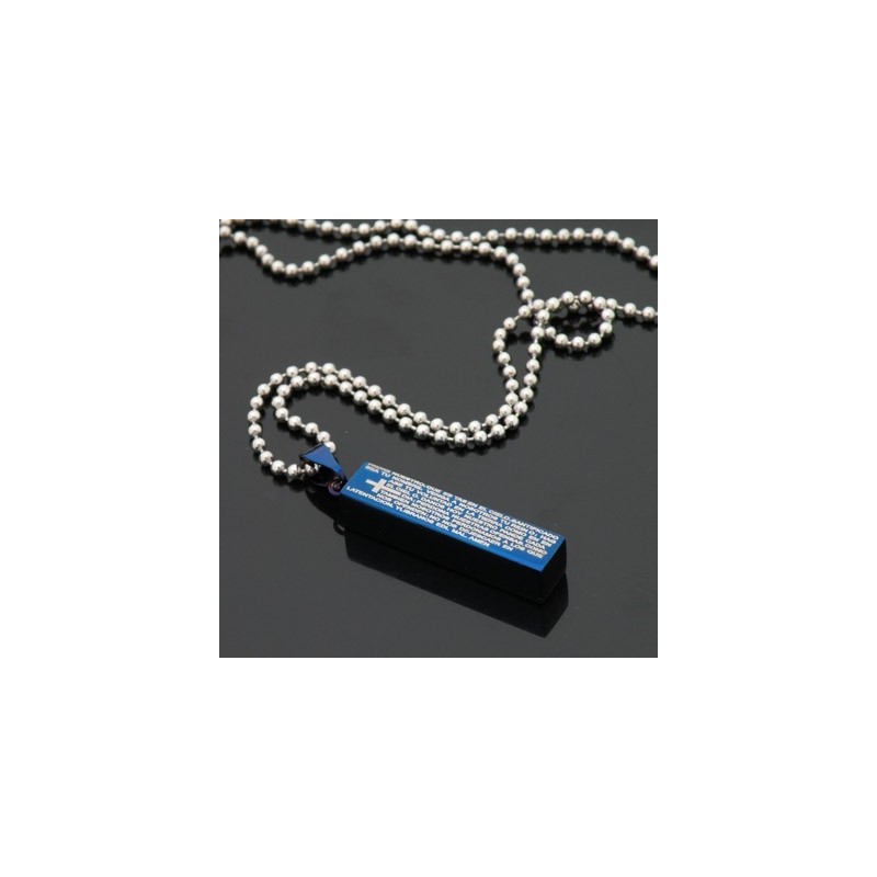 Mode Cuboid Blauwe Titanium Ketting Hanger Voor Heren Mode Cuboid Blauwe Titanium Ketting Hanger Voor Heren