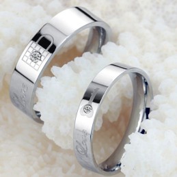 Hoogwaardige Titanium Ring Voor Geliefden Met Strass