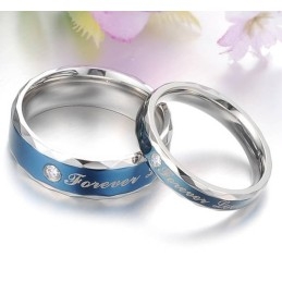 Duurzame Blauwe Titanium Ring Voor Geliefden