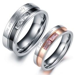 Hoogwaardige Titanium Ring Voor Geliefden Met Strass