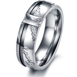 Titanium Ring Van Uitstekende Kwaliteit Voor Geliefden Met Strass