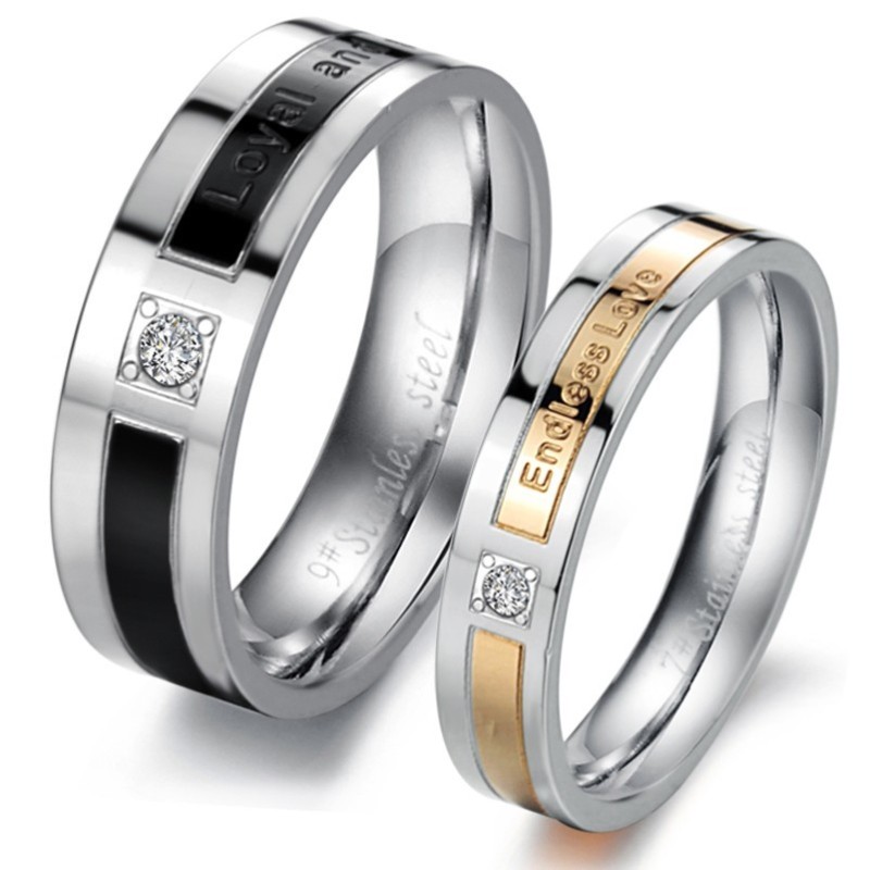 De Koning Van De Hoeveelheid Titanium Ring Voor Geliefden Met Diamant